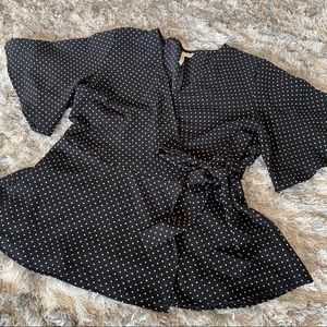 Miami short bell sleeve polka dot peplum blouse
